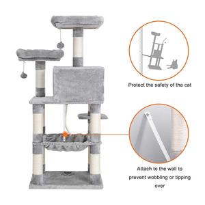 multi-level cat tree with sisal-covered scratching posts