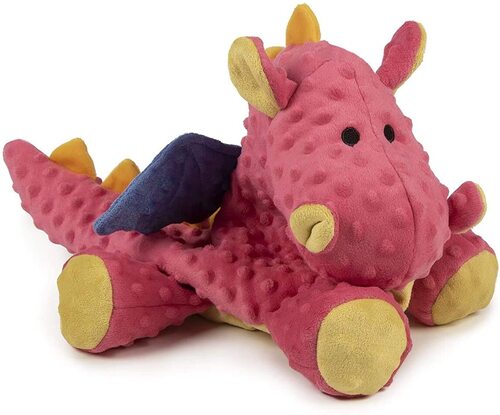 goDog Dragons Durable Plush Squeaker Dog Toy