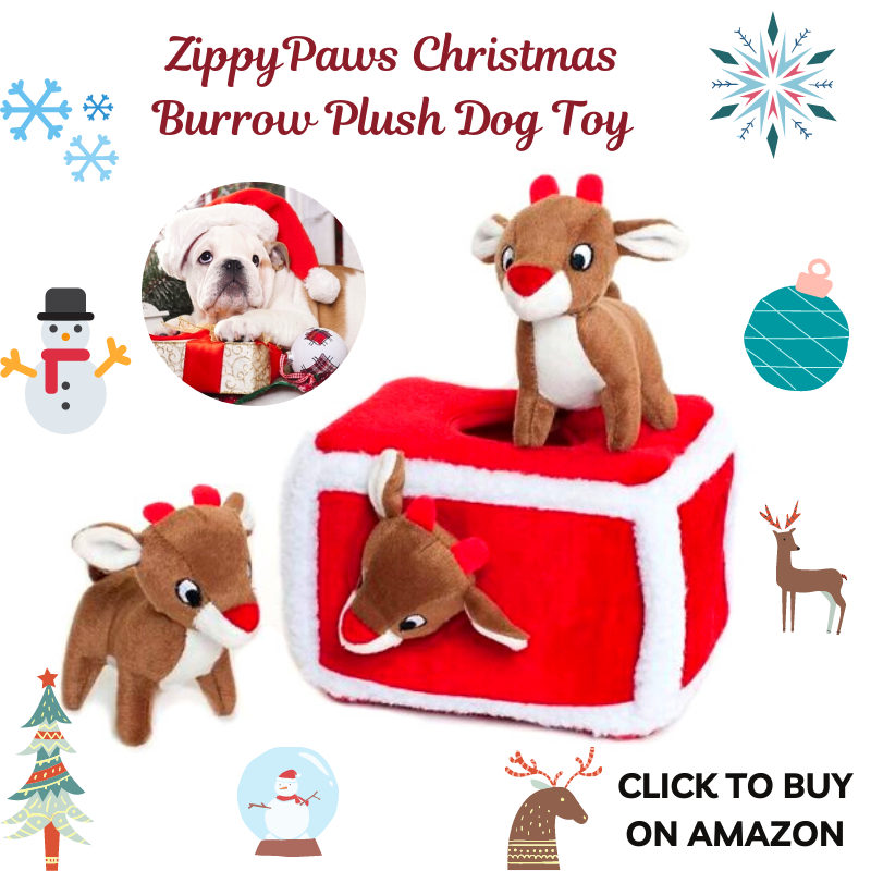 christmas plush dog