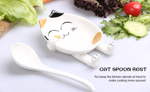 TOP-Hill ceramic Cat spoon rest