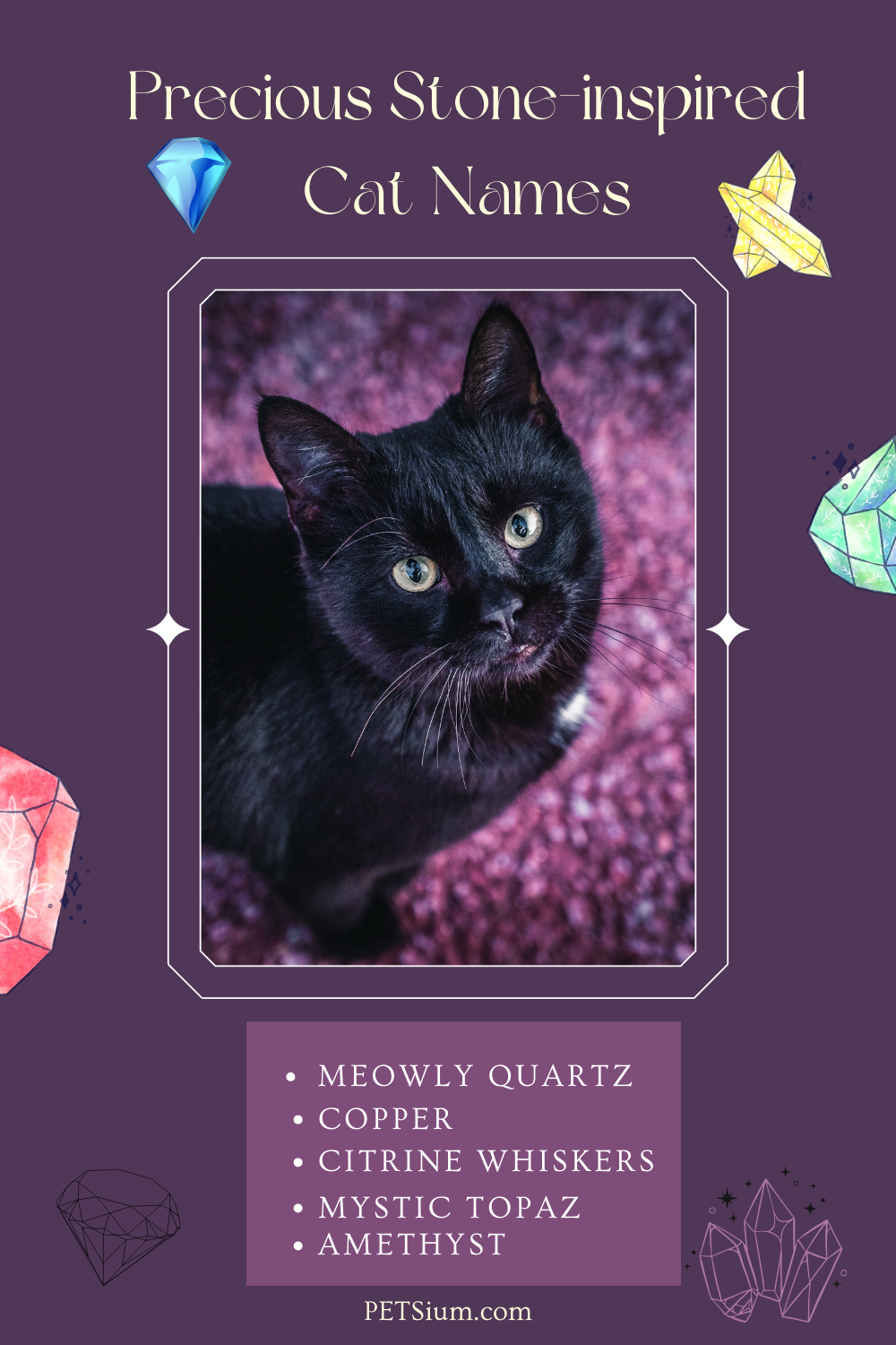 Precious stone-inspired cat names